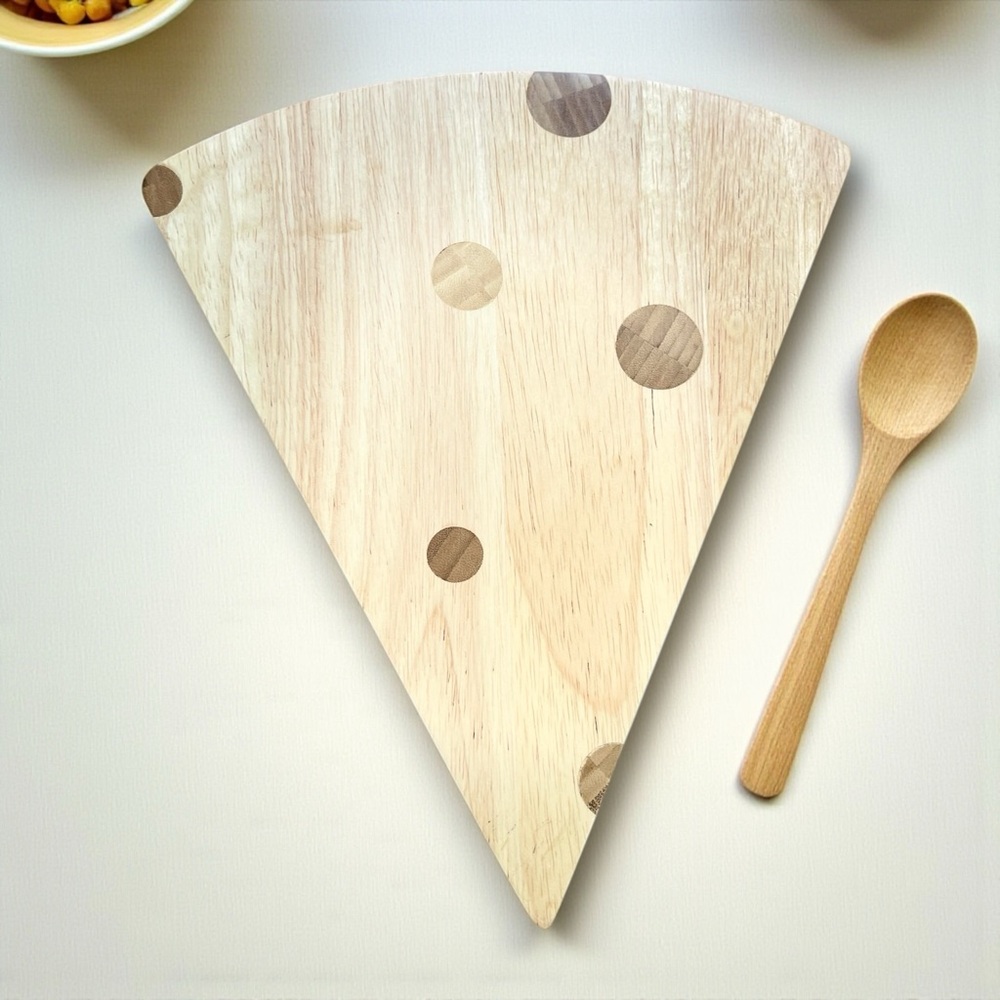 New Edlong Dairy Technologies Swiss Cheese Wedge Swivel Cheese Board w/Utensils - Picture 2 of 5